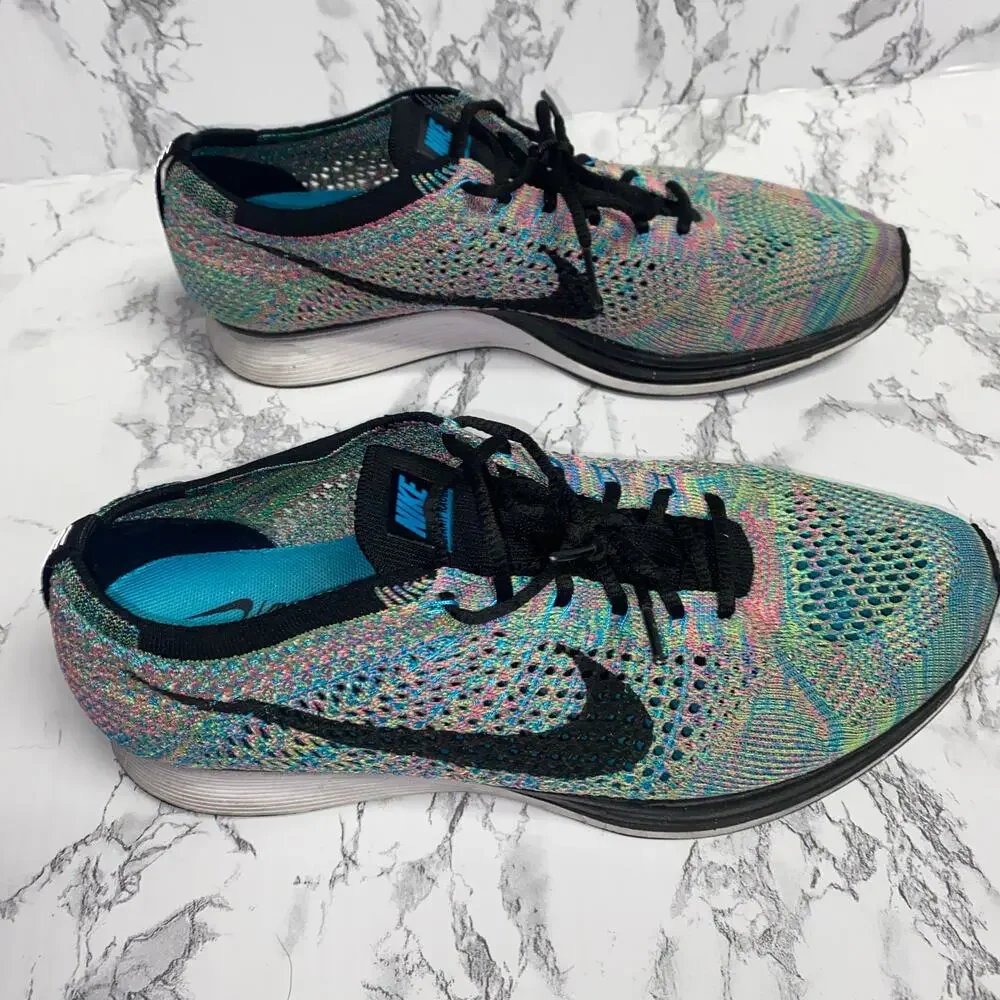 Nike Multicolor 3.0 Flyknit Racer Athletic Activewear Sneakers Shoes Men's 8.5